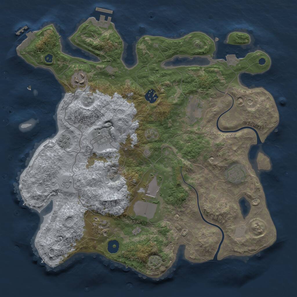 Rust Map: Procedural Map, Size: 3500, Seed: 6322412, 14 Monuments