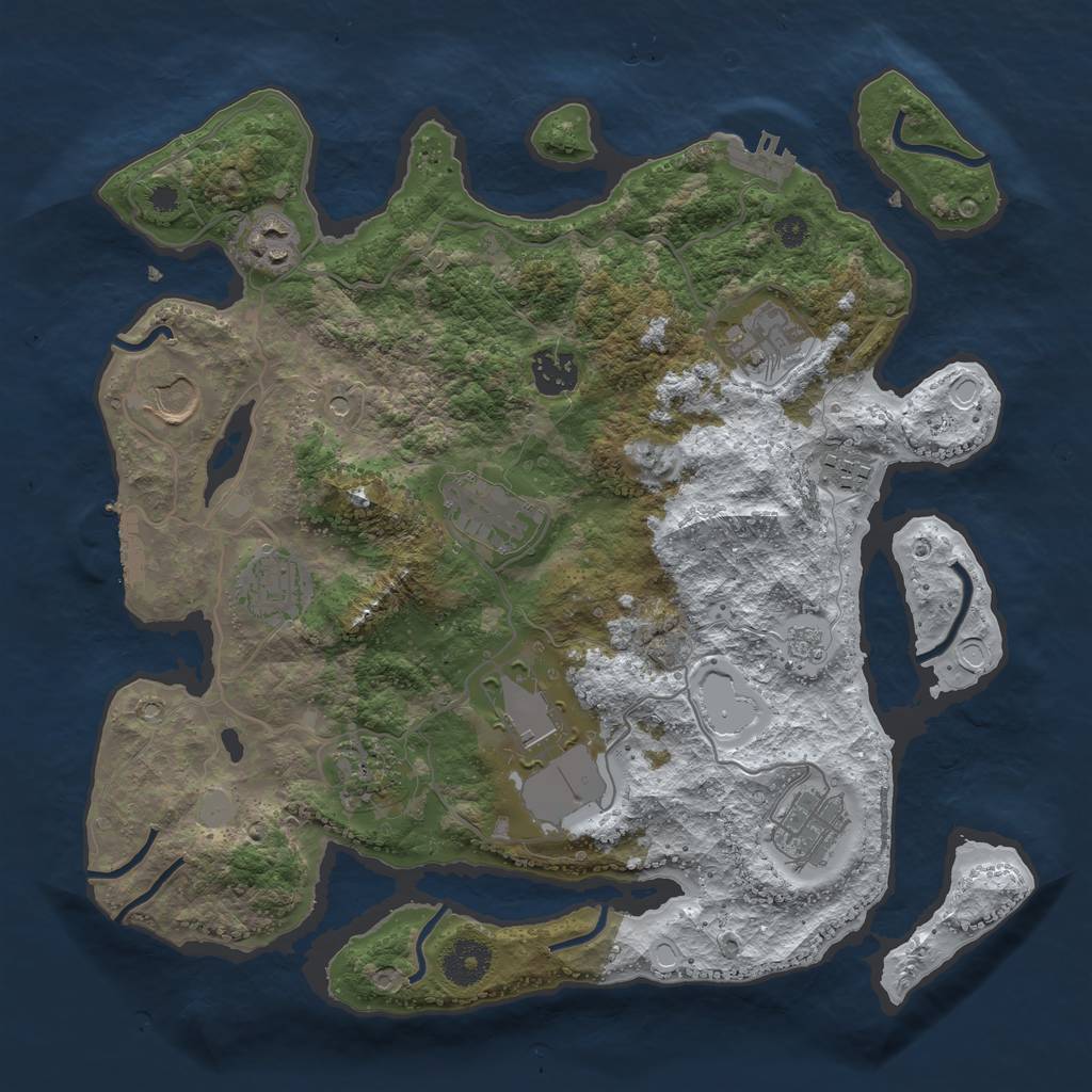 Rust Map: Procedural Map, Size: 3500, Seed: 5504873, 19 Monuments