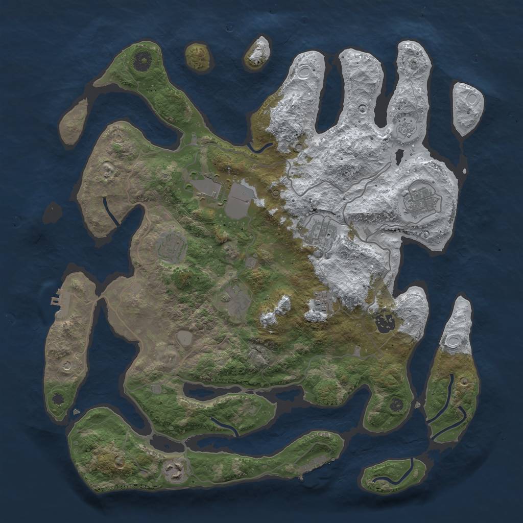 Rust Map: Procedural Map, Size: 4000, Seed: 342260717, 17 Monuments