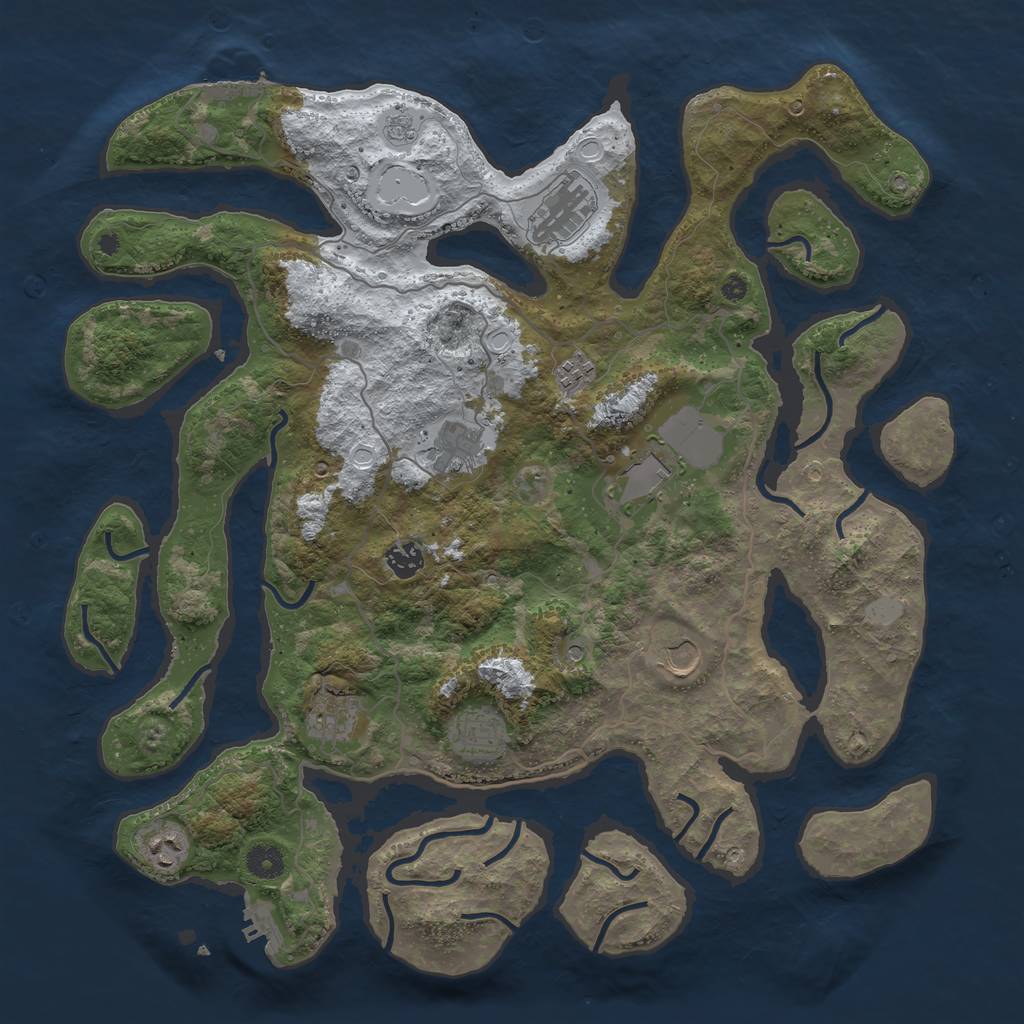Rust Map: Procedural Map, Size: 4250, Seed: 3518893, 18 Monuments
