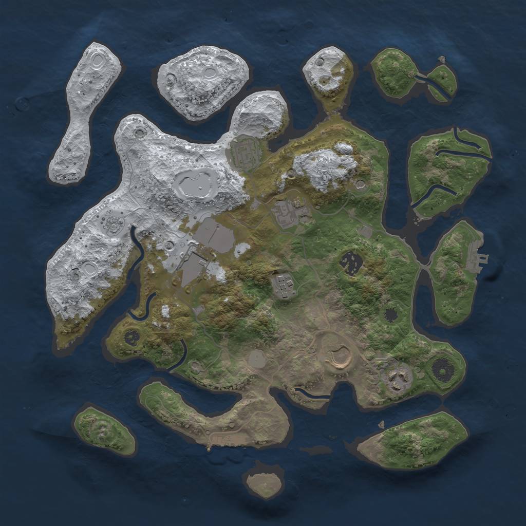 Rust Map: Procedural Map, Size: 3500, Seed: 1620399237, 16 Monuments