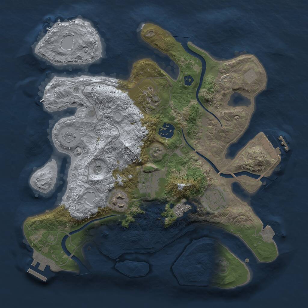 Rust Map: Procedural Map, Size: 3000, Seed: 1761741231, 11 Monuments