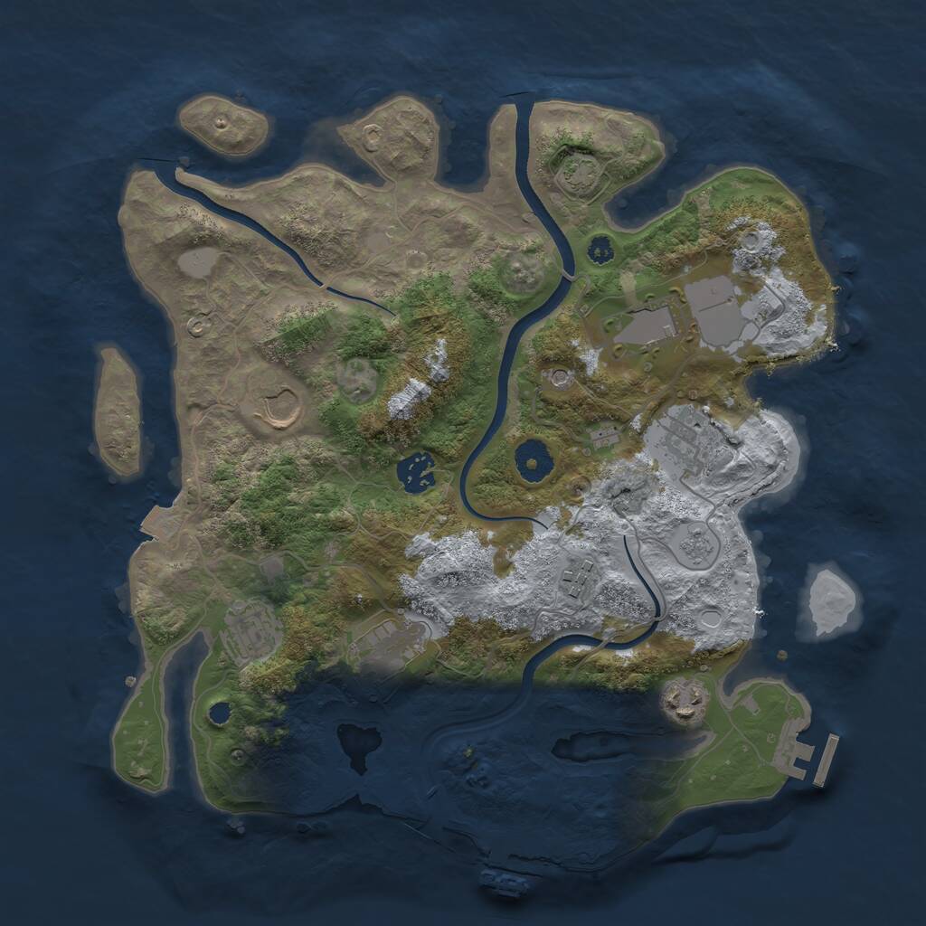 Rust Map: Procedural Map, Size: 3500, Seed: 1700518, 14 Monuments