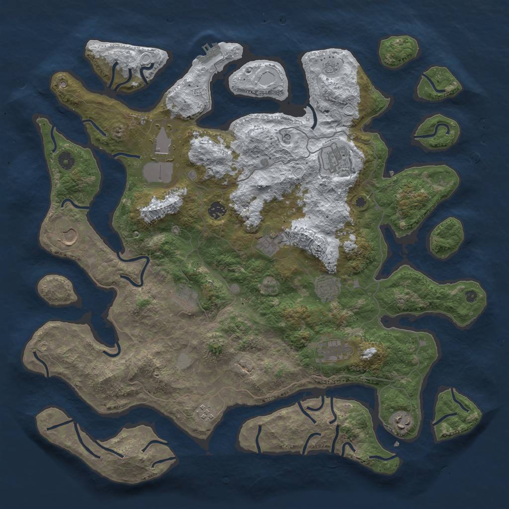Rust Map: Procedural Map, Size: 4500, Seed: 5480684, 18 Monuments