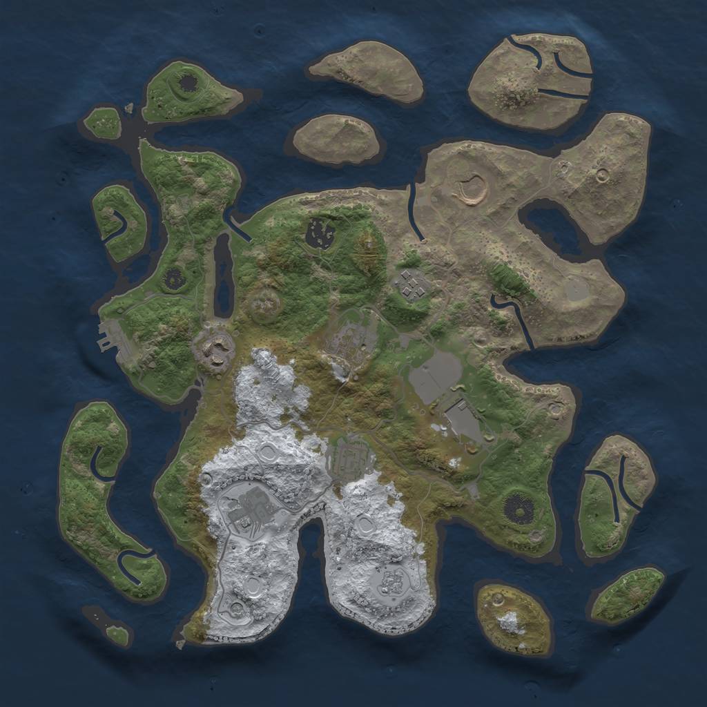 Rust Map: Procedural Map, Size: 3500, Seed: 3303500, 16 Monuments