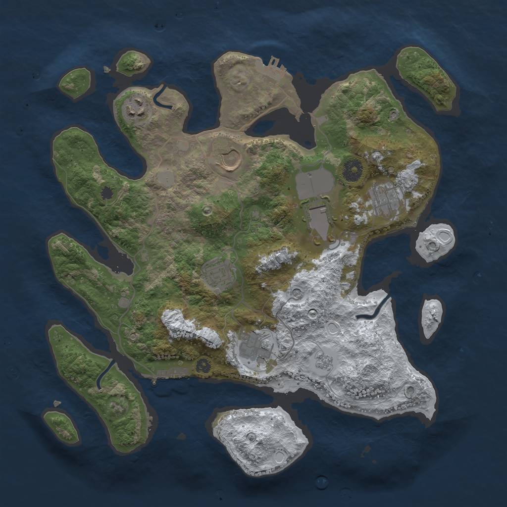 Rust Map: Procedural Map, Size: 3500, Seed: 5179266, 15 Monuments