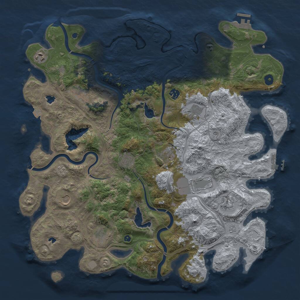 Rust Map: Procedural Map, Size: 4500, Seed: 2627428, 17 Monuments
