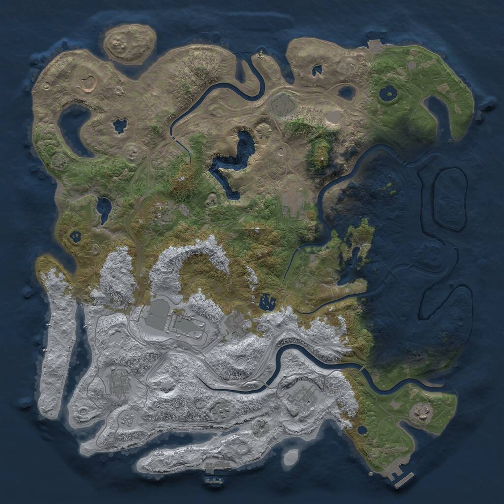 Rust Map: Procedural Map, Size: 4500, Seed: 2733959, 17 Monuments
