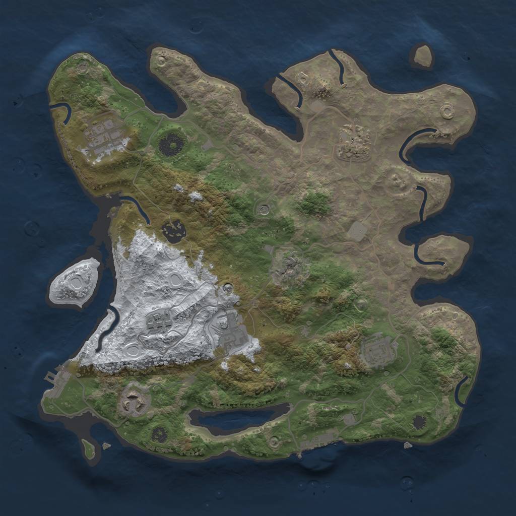 Rust Map: Procedural Map, Size: 3300, Seed: 1628523264, 15 Monuments