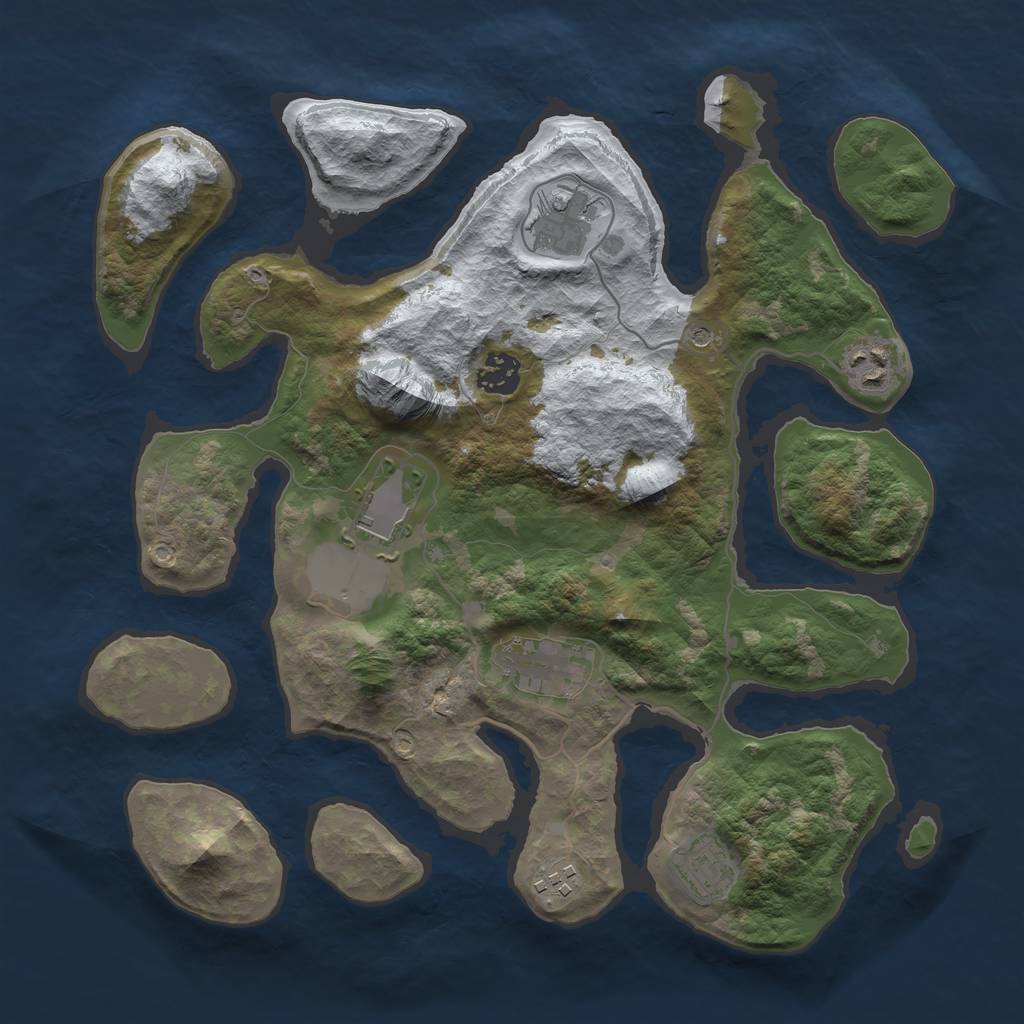 Rust Map: Barren, Size: 3500, Seed: 2126113, 10 Monuments