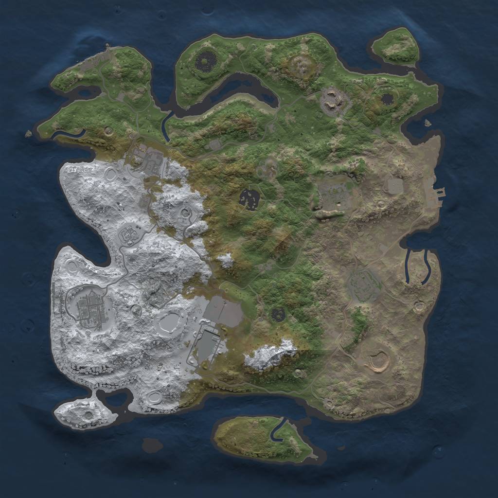Rust Map: Procedural Map, Size: 3500, Seed: 5963821, 17 Monuments