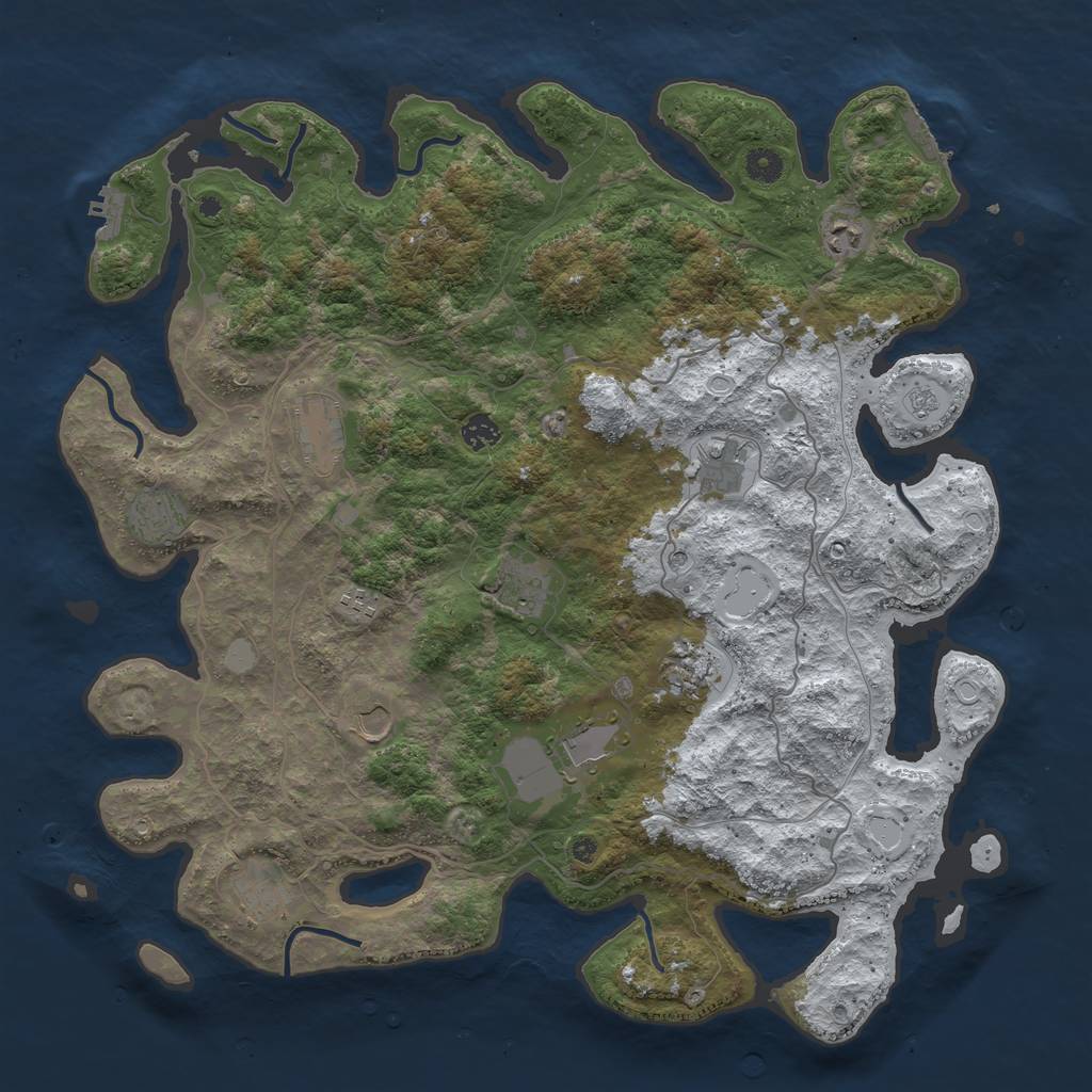 Rust Map: Procedural Map, Size: 4500, Seed: 6318380, 20 Monuments