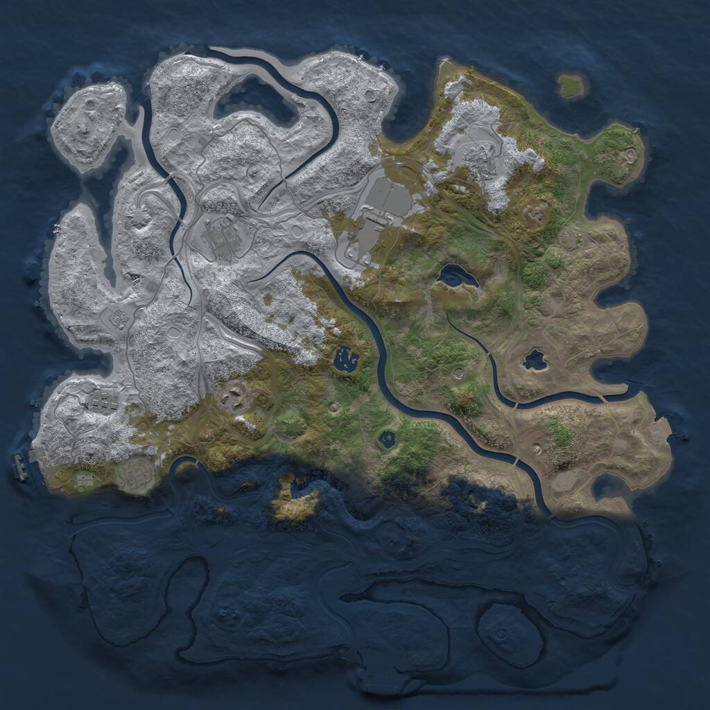 Rust Map: Procedural Map, Size: 4250, Seed: 5422891, 13 Monuments