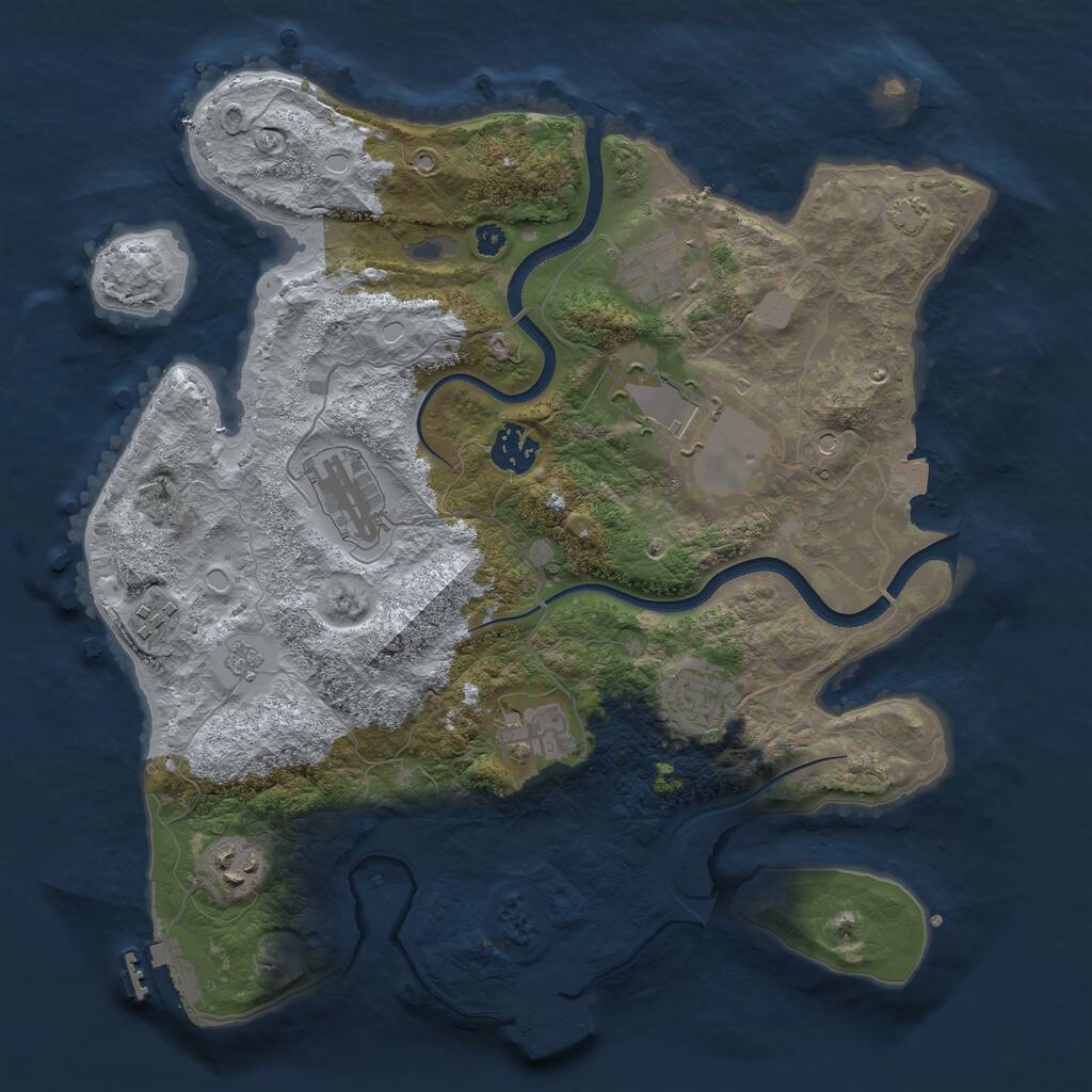Rust Map: Procedural Map, Size: 3500, Seed: 5894771, 14 Monuments