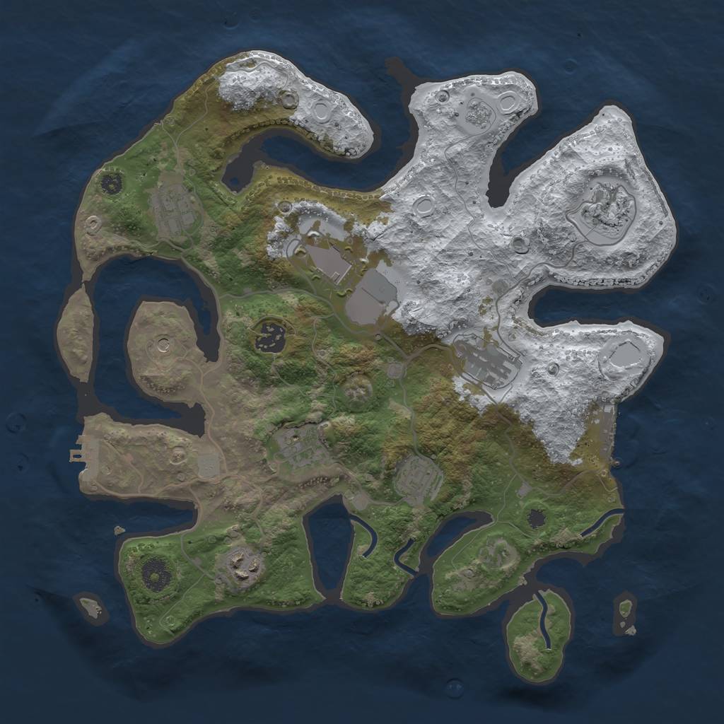 Rust Map: Procedural Map, Size: 3500, Seed: 4505354, 17 Monuments