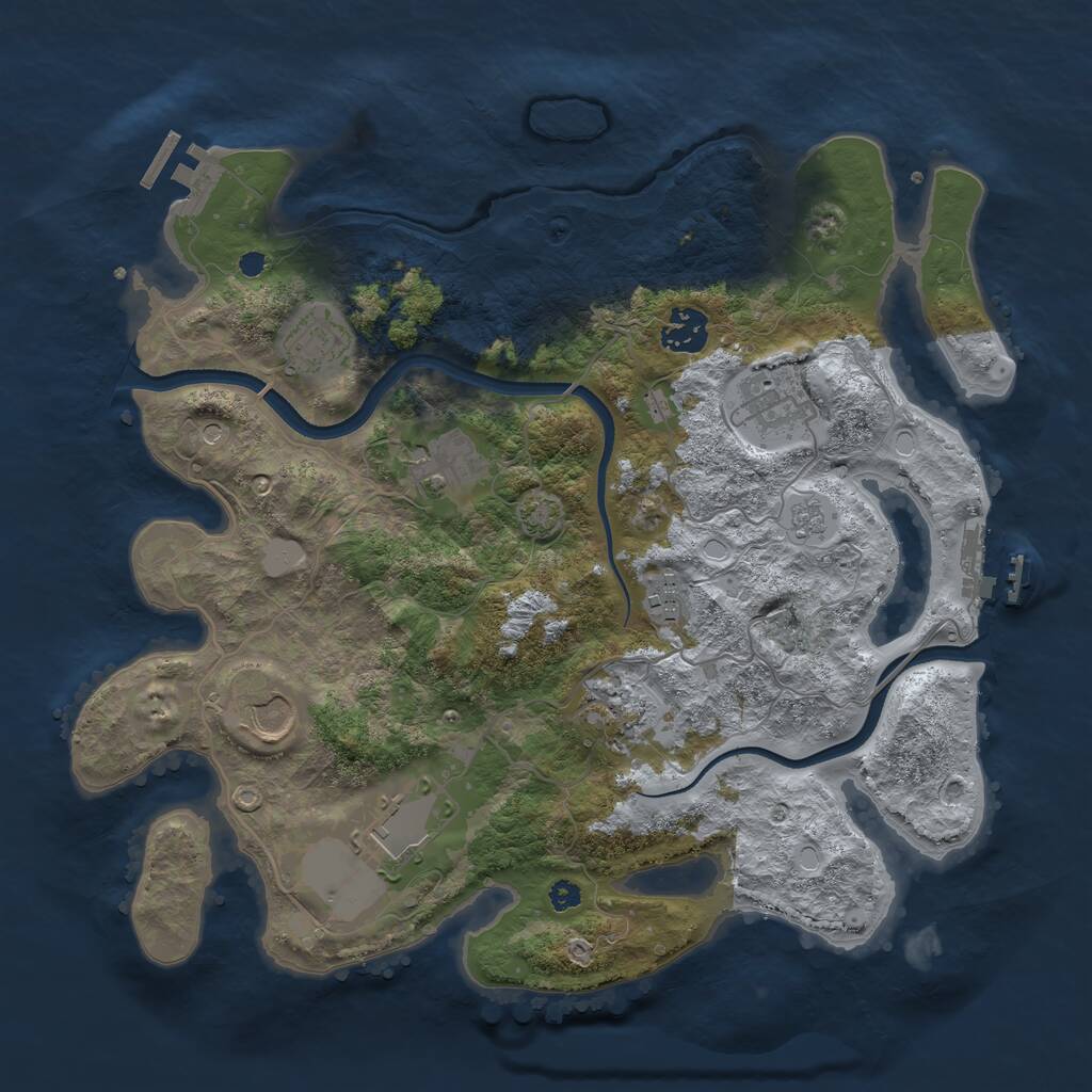 Rust Map: Procedural Map, Size: 3500, Seed: 4810941, 14 Monuments