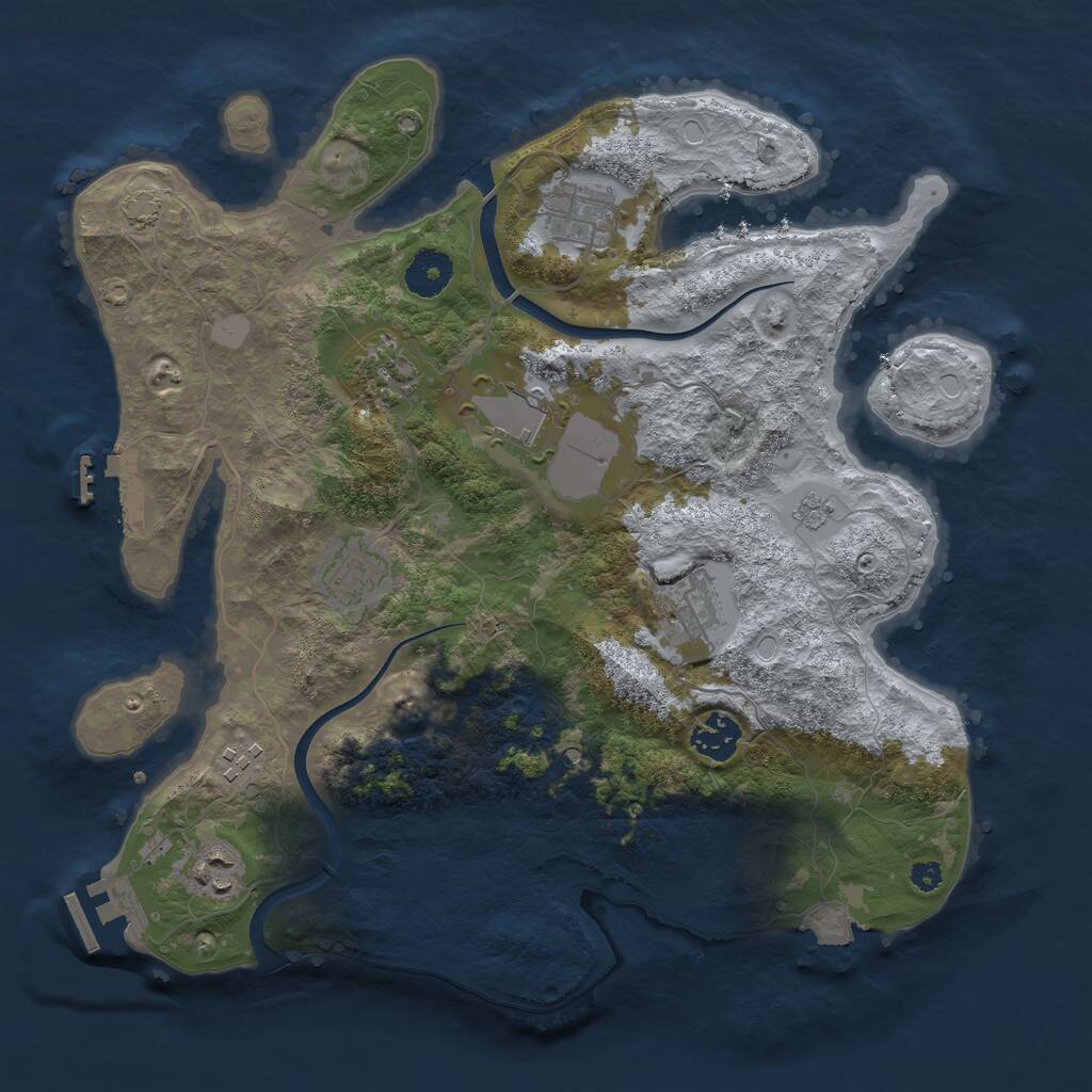 Rust Map: Procedural Map, Size: 3500, Seed: 2752664, 14 Monuments