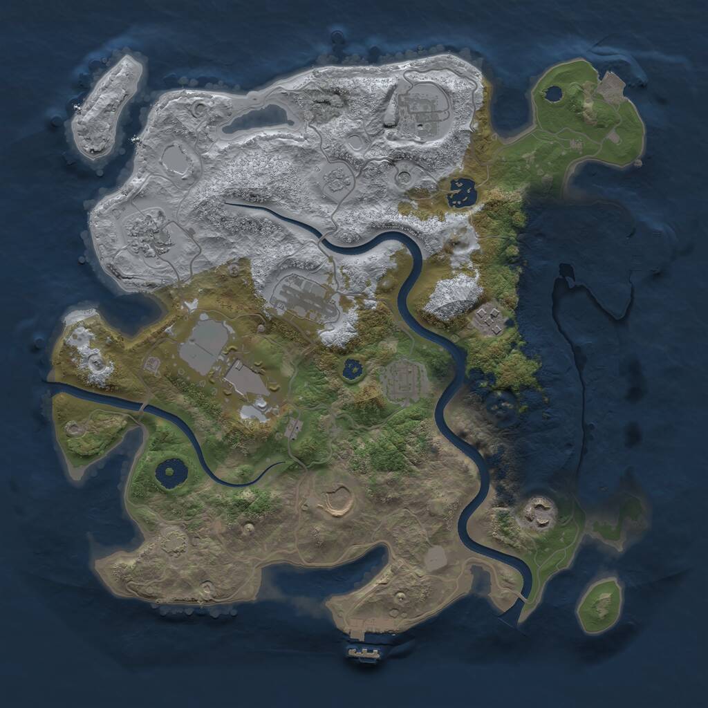 Rust Map: Procedural Map, Size: 3500, Seed: 4693521, 15 Monuments