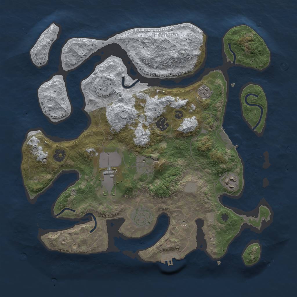Rust Map: Procedural Map, Size: 3500, Seed: 4693521, 15 Monuments