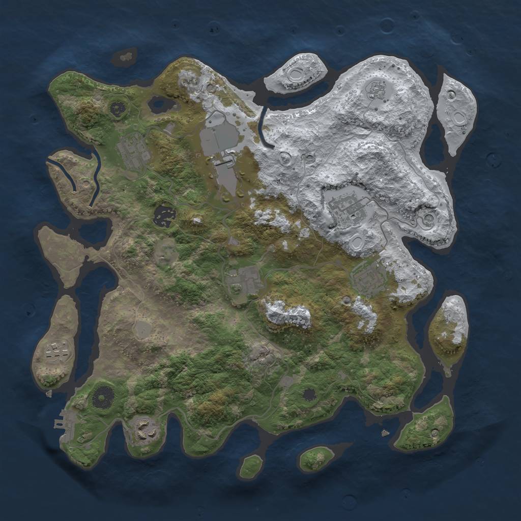 Rust Map: Procedural Map, Size: 3500, Seed: 4149605, 16 Monuments