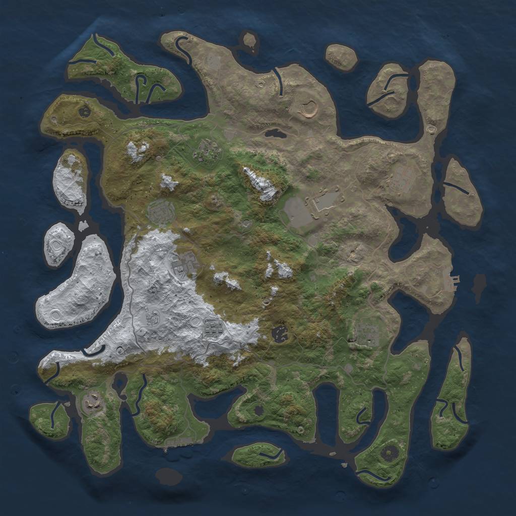 Rust Map: Procedural Map, Size: 4500, Seed: 2346305, 19 Monuments
