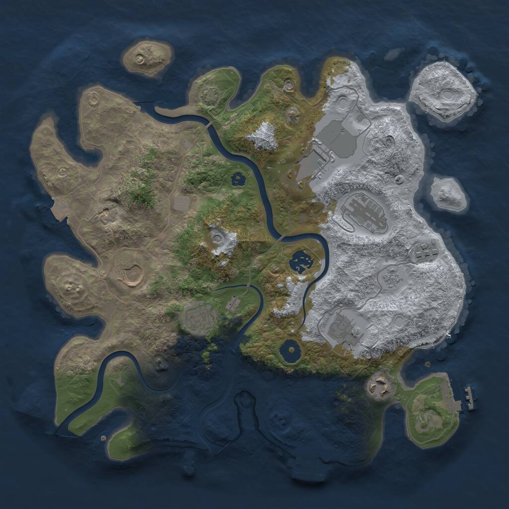 Rust Map: Procedural Map, Size: 3500, Seed: 4765230, 14 Monuments
