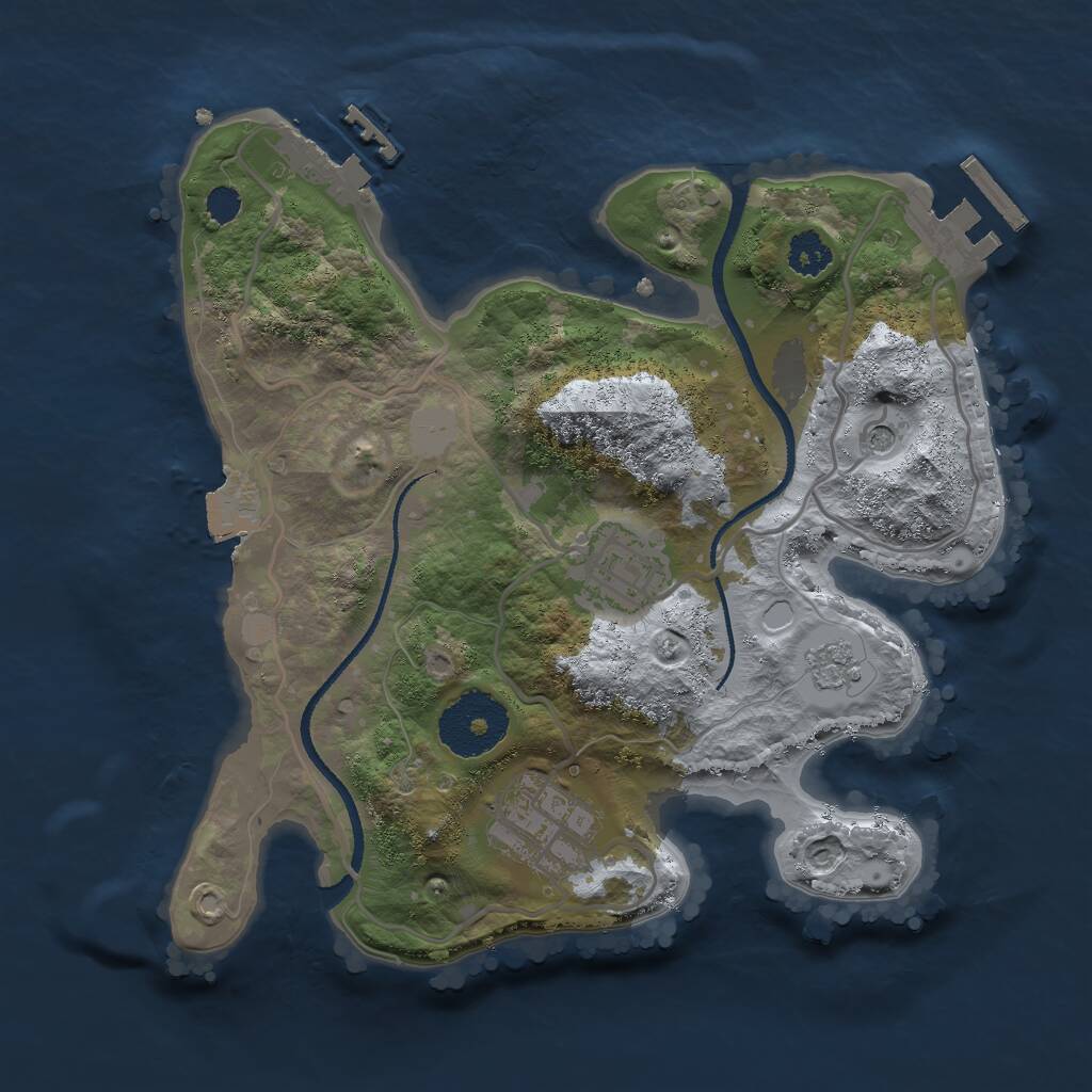 Rust Map: Procedural Map, Size: 2500, Seed: 4779424, 7 Monuments