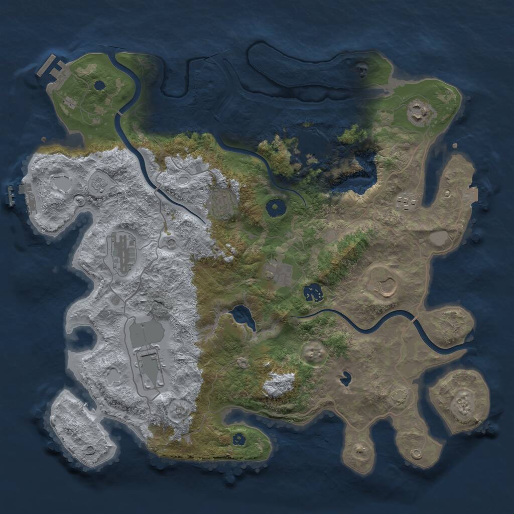 Rust Map: Procedural Map, Size: 4000, Seed: 545061900, 15 Monuments