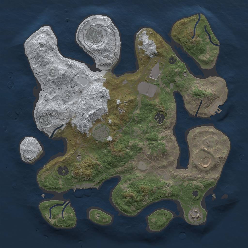 Rust Map: Procedural Map, Size: 3500, Seed: 4602198, 16 Monuments