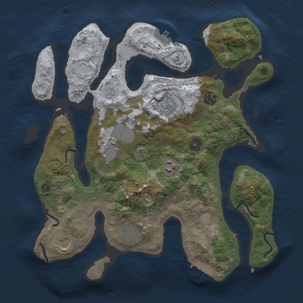 Rust Map: Procedural Map, Size: 3500, Seed: 659304, 15 Monuments
