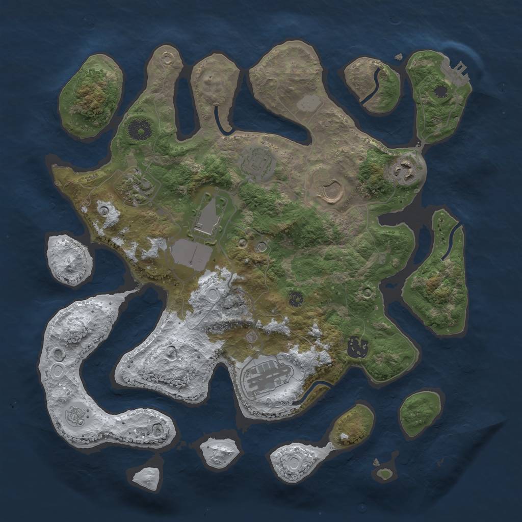 Rust Map: Procedural Map, Size: 3500, Seed: 4849883, 15 Monuments