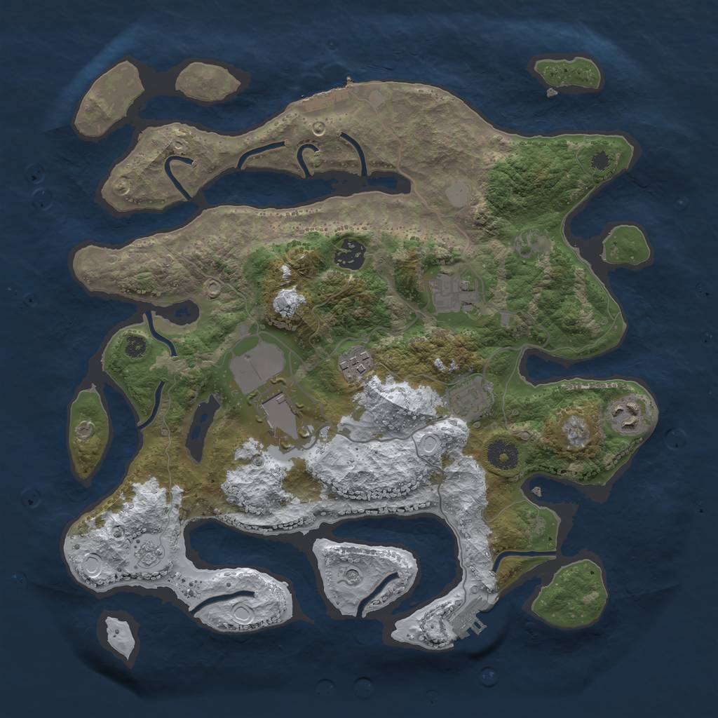 Rust Map: Procedural Map, Size: 3500, Seed: 6218193, 15 Monuments