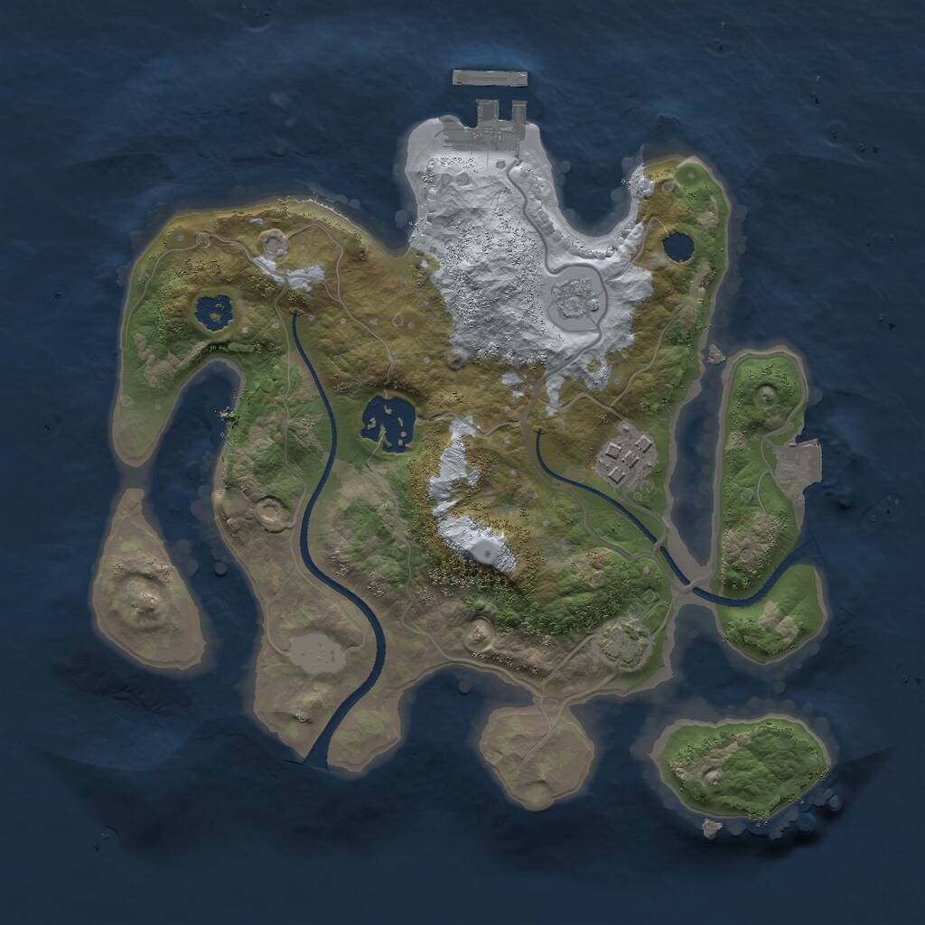 Rust Map: Procedural Map, Size: 2500, Seed: 2649637, 6 Monuments