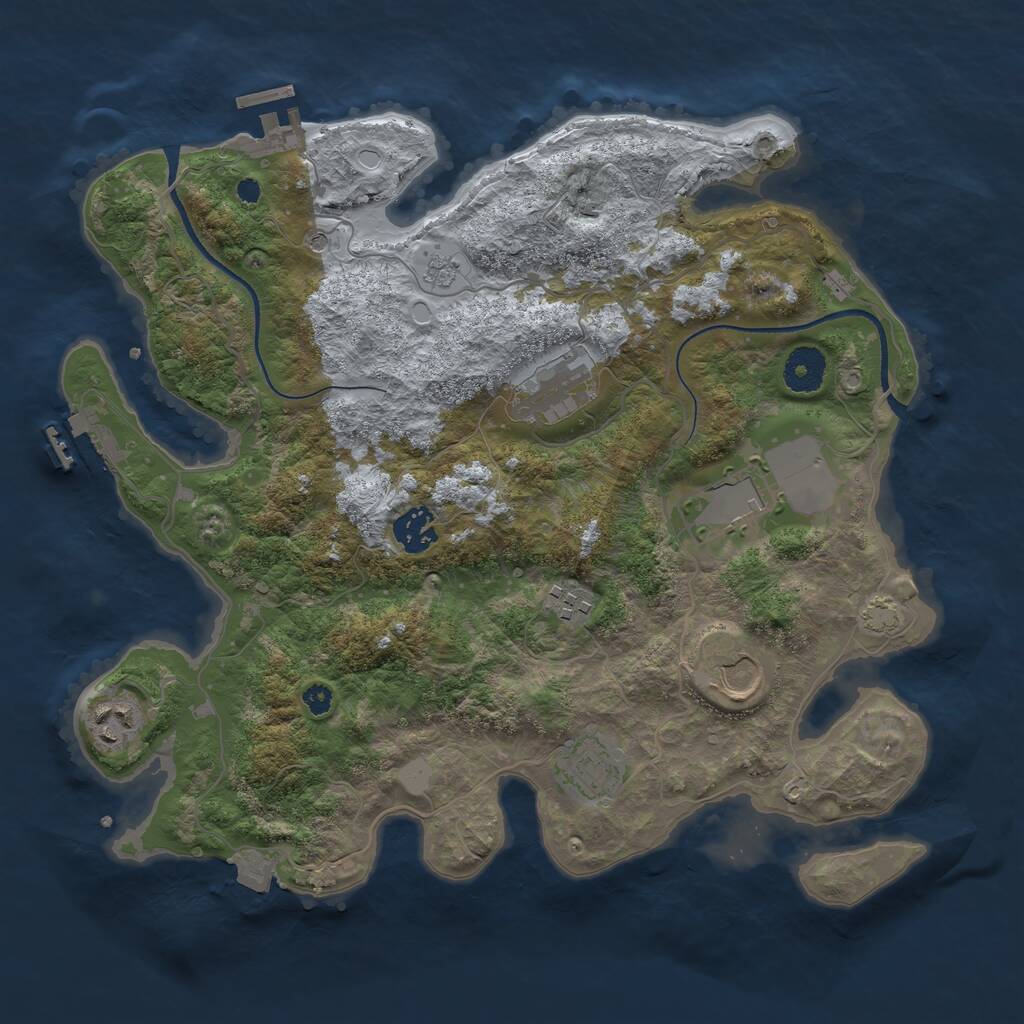 Rust Map: Procedural Map, Size: 3500, Seed: 2797623, 13 Monuments