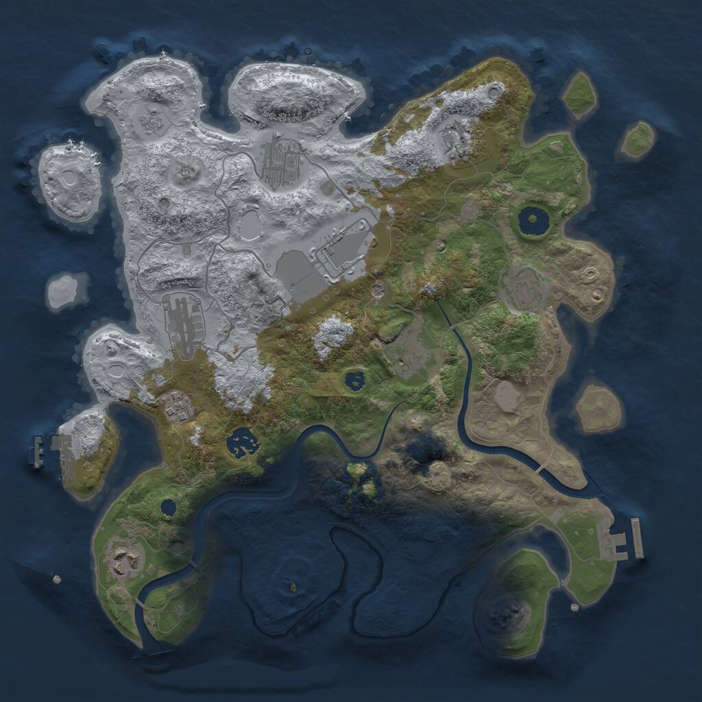 Rust Map: Procedural Map, Size: 3500, Seed: 4840221, 15 Monuments