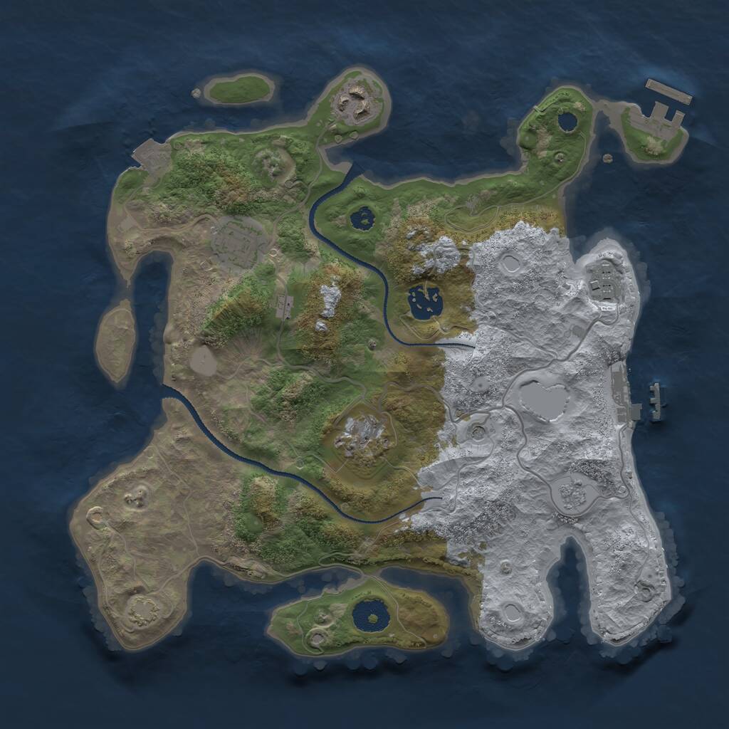 Rust Map: Procedural Map, Size: 3100, Seed: 1128092031, 11 Monuments