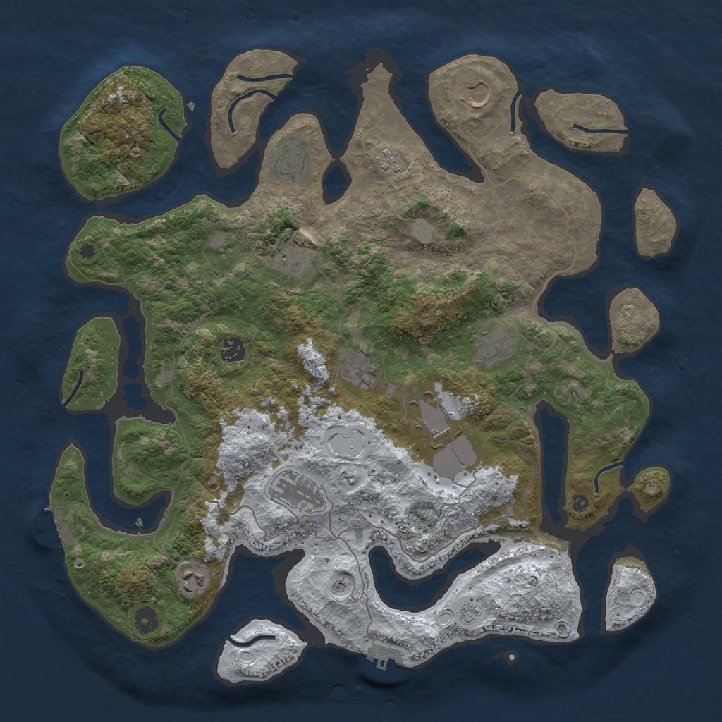 Rust Map: Procedural Map, Size: 4300, Seed: 1590661186, 19 Monuments