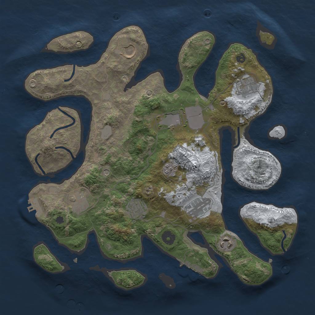 Rust Map: Procedural Map, Size: 3500, Seed: 3506988, 16 Monuments
