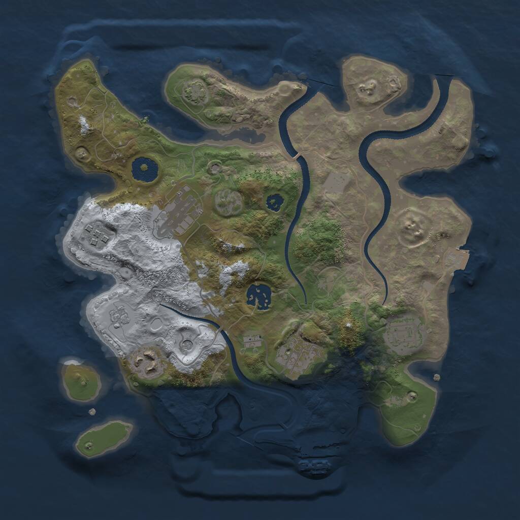Rust Map: Procedural Map, Size: 3000, Seed: 355555097, 11 Monuments