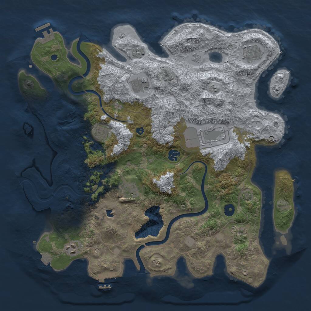 Rust Map: Procedural Map, Size: 4000, Seed: 5108035, 15 Monuments