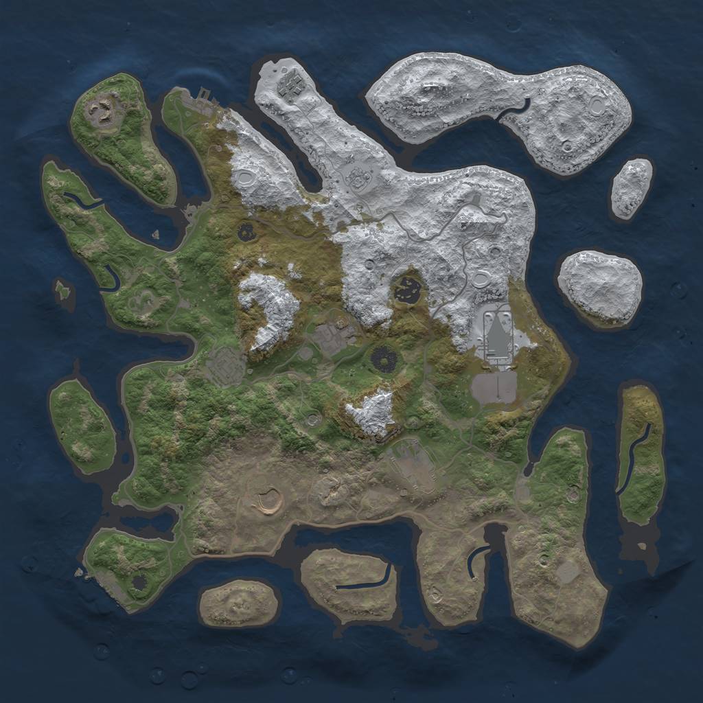 Rust Map: Procedural Map, Size: 4000, Seed: 5108035, 17 Monuments