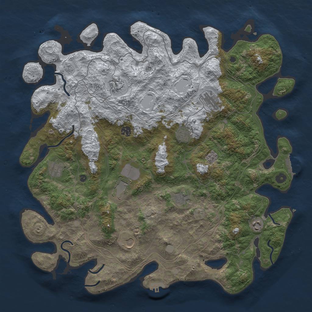 Rust Map: Procedural Map, Size: 4500, Seed: 379106631, 19 Monuments