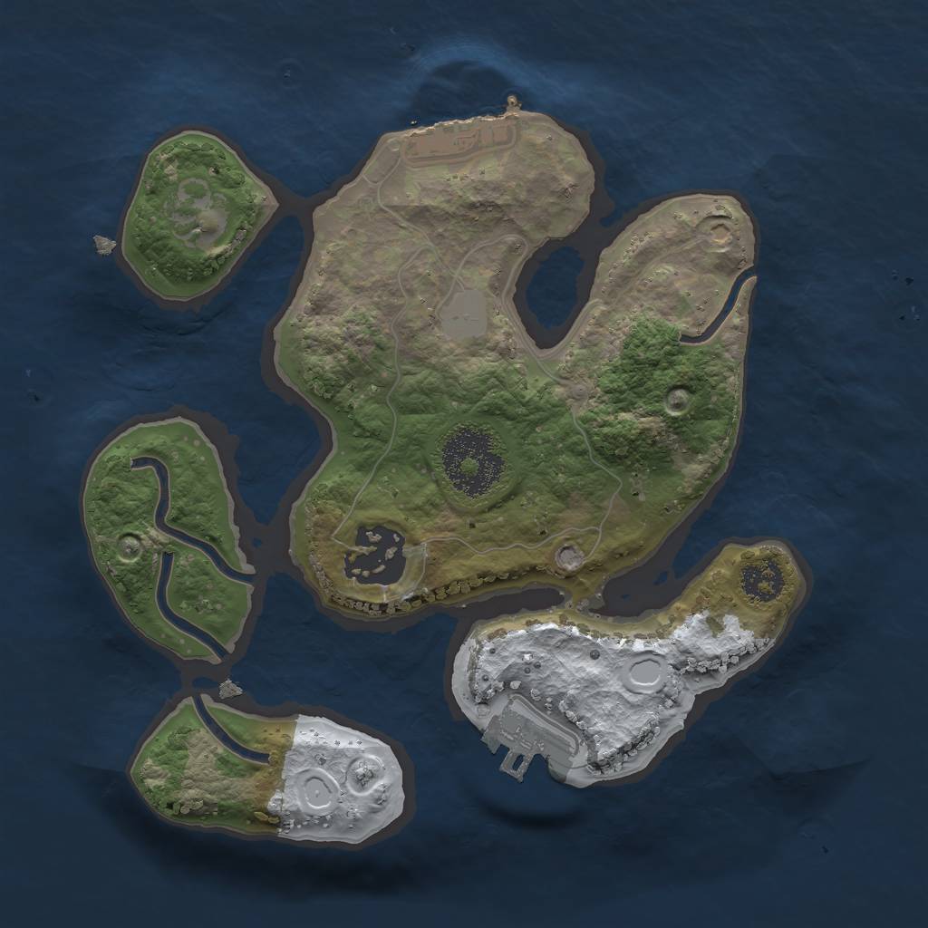 Rust Map: Procedural Map, Size: 2200, Seed: 1956379067, 8 Monuments