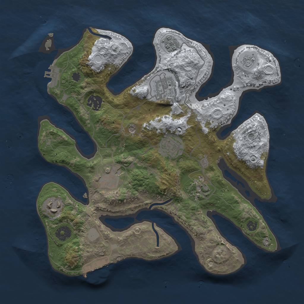 Rust Map: Procedural Map, Size: 3000, Seed: 742104900, 16 Monuments