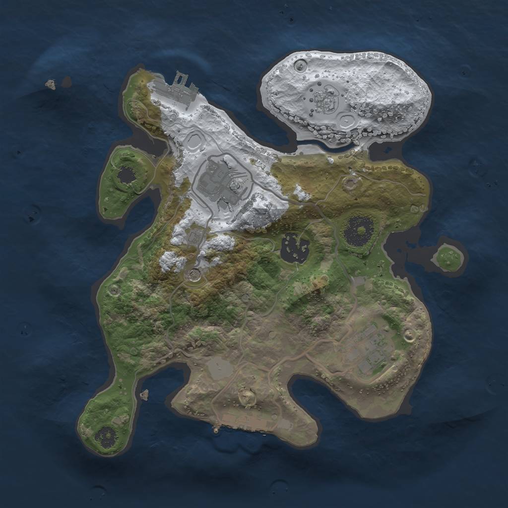 Rust Map: Procedural Map, Size: 2500, Seed: 6095224, 12 Monuments