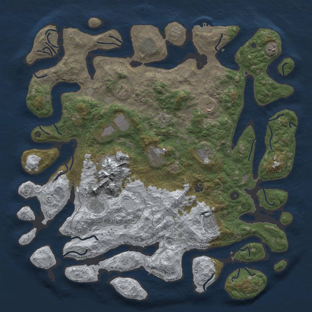 Rust Map: Procedural Map, Size: 5200, Seed: 3000, 20 Monuments