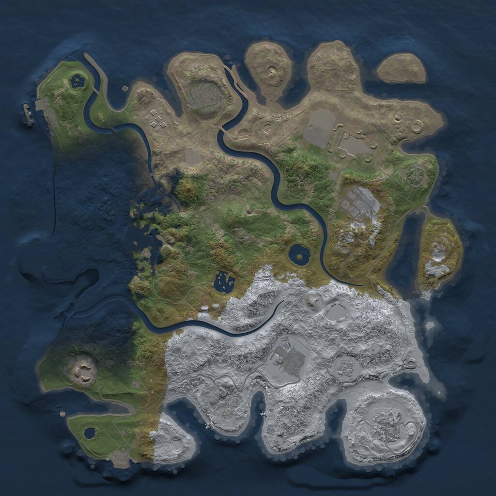 Rust Map: Procedural Map, Size: 3500, Seed: 5027418, 15 Monuments
