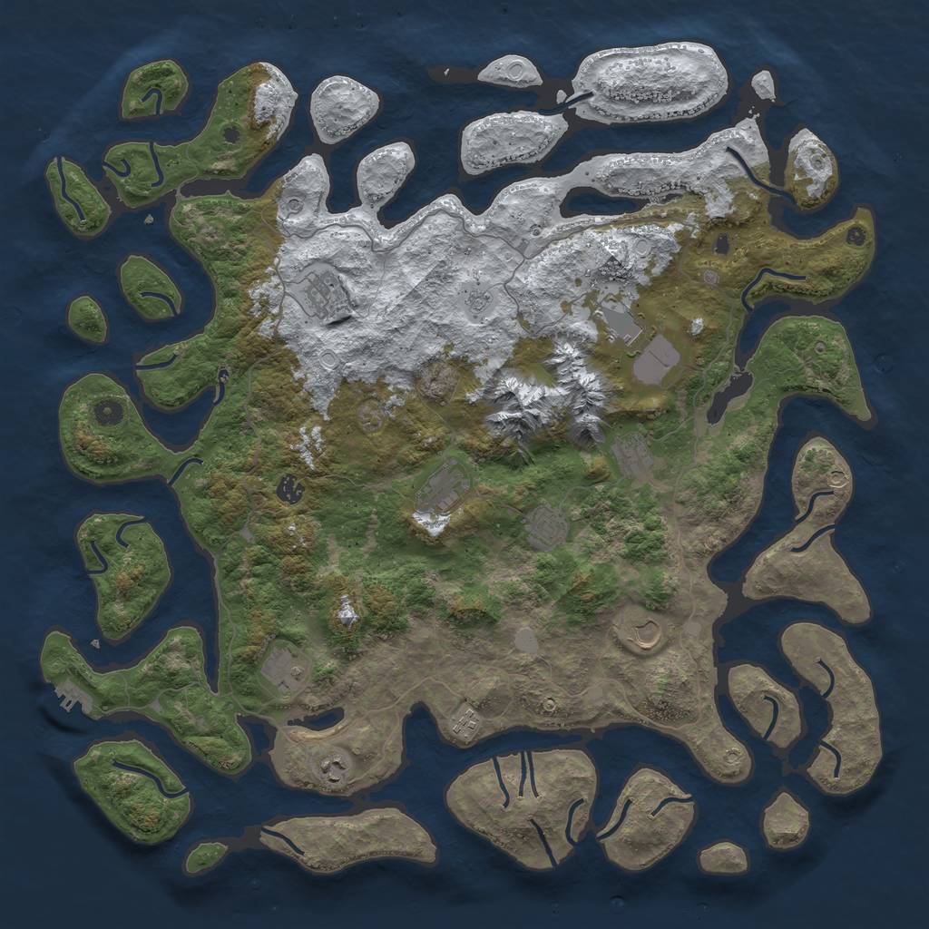 Rust Map: Procedural Map, Size: 5000, Seed: 11311, 18 Monuments