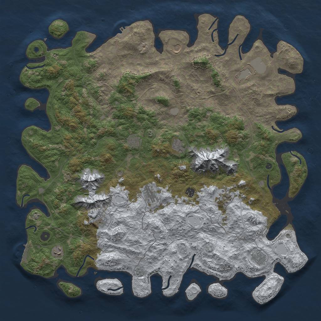 Rust Map: Procedural Map, Size: 5250, Seed: 222120621, 20 Monuments