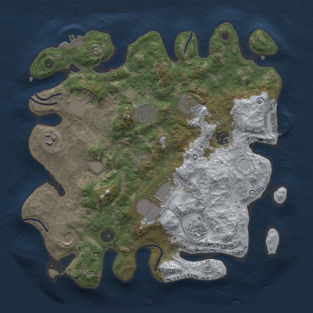 Rust Map: Procedural Map, Size: 3500, Seed: 6314208, 17 Monuments
